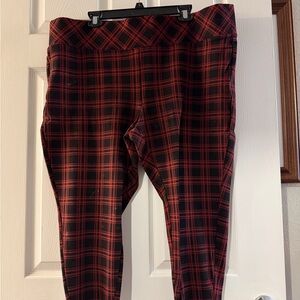 Torrid Red and Black Plaid Skinny Pants